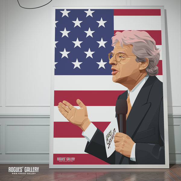 Jerry Springer - A3, A2, A1 & A0 Stars & Stripes Icon Print