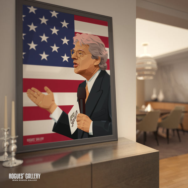 Jerry Springer - A3, A2, A1 & A0 Stars & Stripes Icon Print