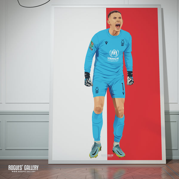 Dean Henderson: The Penalty King - Nottingham Forest - A0, A1, A2 or A3 Red & White Prints
