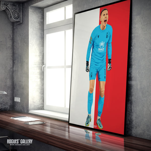 Dean Henderson: The Penalty King - Nottingham Forest - Signed A3 Red & White Prints