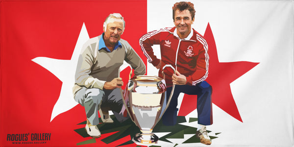 Clough & Taylor - European Cup Winners - Nottingham Forest - Ultimate High Quality Fan Flag