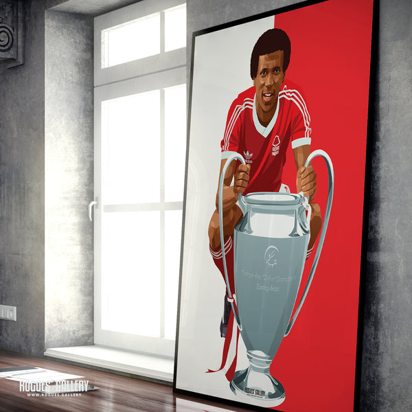 Viv Anderson - Nottingham Forest - A0, A1, A2 or A3 Greatest Ever Series Prints - Red & White Version