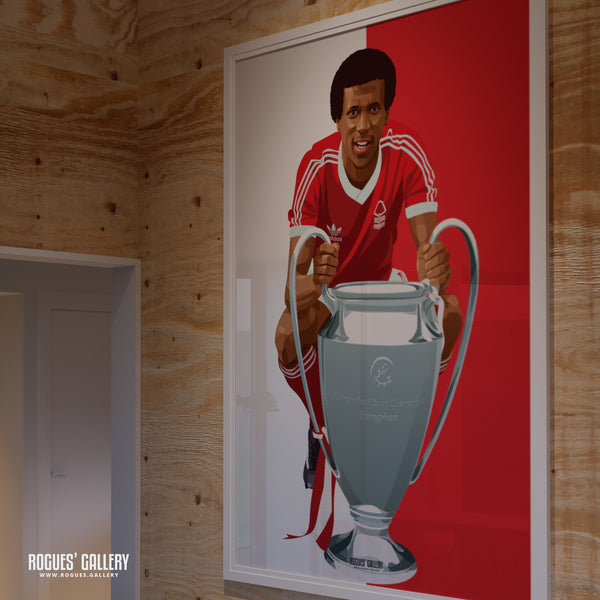 Viv Anderson - Nottingham Forest - A0, A1, A2 or A3 Greatest Ever Series Prints - Red & White Version