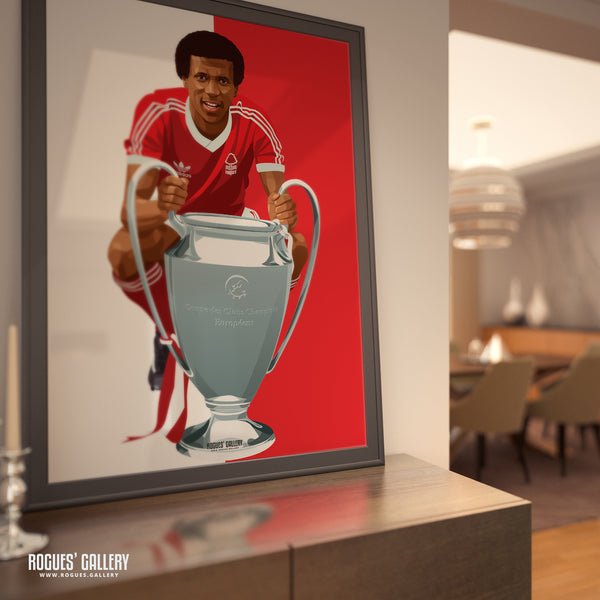 Viv Anderson - Nottingham Forest - A0, A1, A2 or A3 Greatest Ever Series Prints - Red & White Version