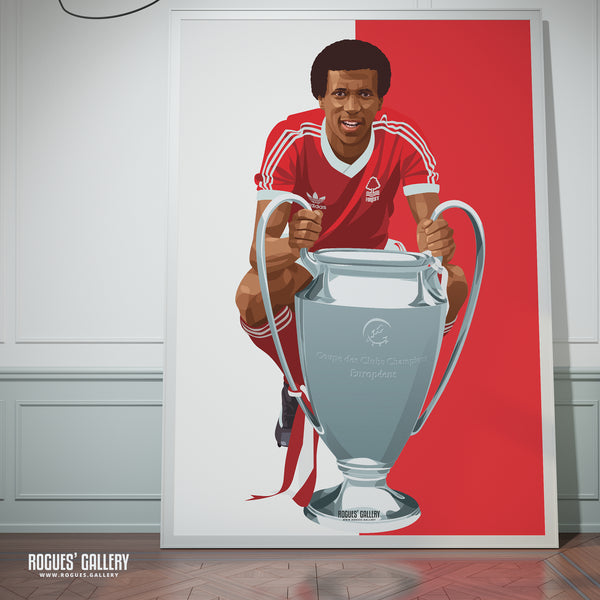 Viv Anderson - Nottingham Forest - A0, A1, A2 or A3 Greatest Ever Series Prints - Red & White Version