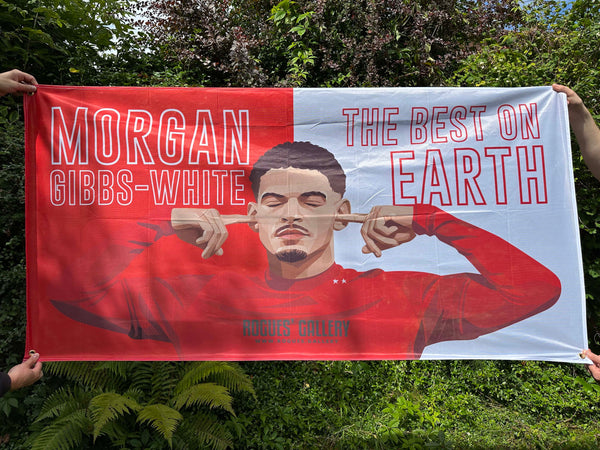 Hear No Evil - Morgan Gibbs-White, Nottingham Forest - Ultimate High Quality Fan Flag