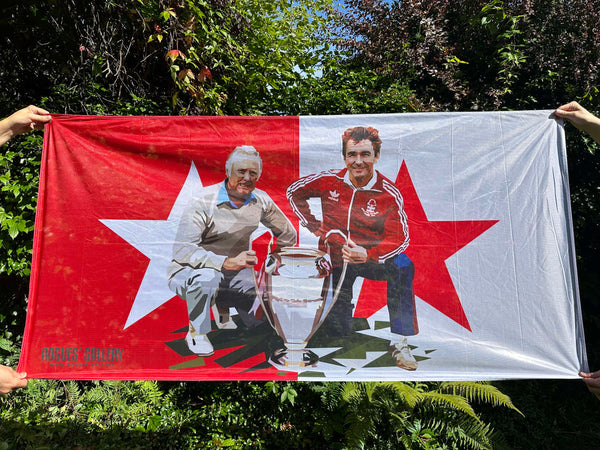 Clough & Taylor - European Cup Winners - Nottingham Forest - Ultimate High Quality Fan Flag