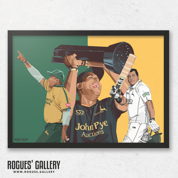 Samit Patel: A Fond Farewell - Notts CCC & Outlaws - A3, A2, A1 or A0 Prints