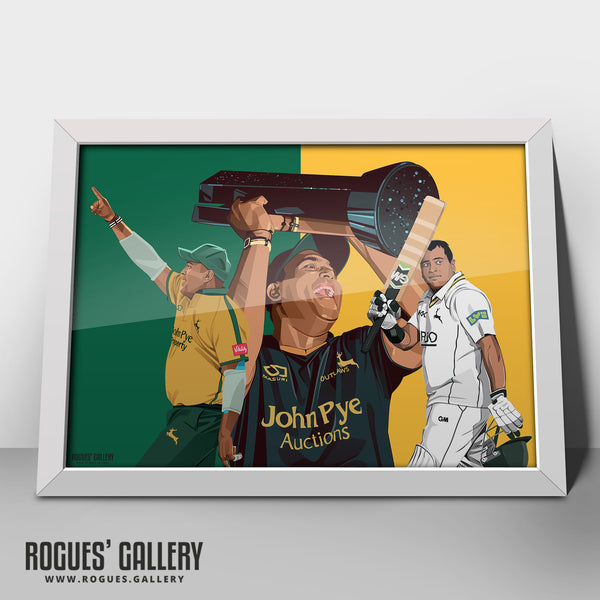 Samit Patel: A Fond Farewell - Notts CCC & Outlaws - A3, A2, A1 or A0 Prints