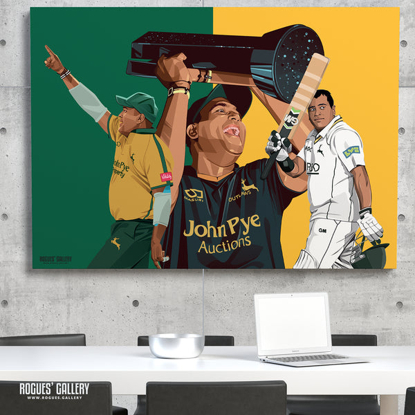 Samit Patel: A Fond Farewell - Notts CCC & Outlaws - A3, A2, A1 or A0 Prints