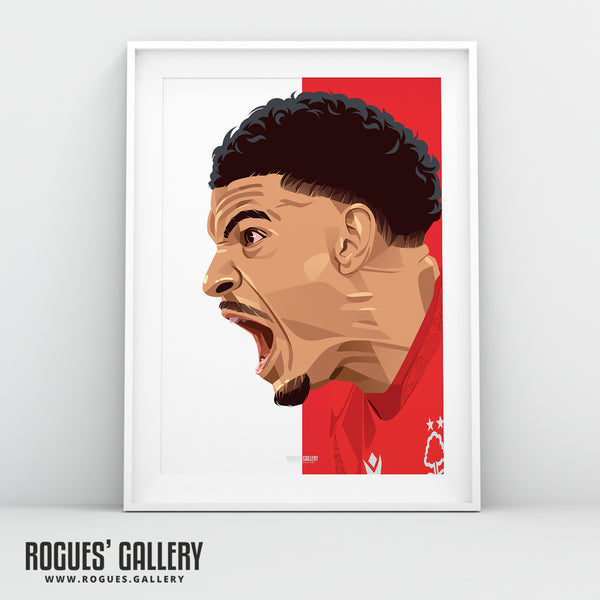 Morgan Gibbs-White: The Scream - Nottingham Forest - A0, A1, A2 or A3 Prints