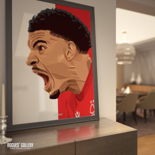 Morgan Gibbs-White: The Scream - Nottingham Forest - A0, A1, A2 or A3 Prints