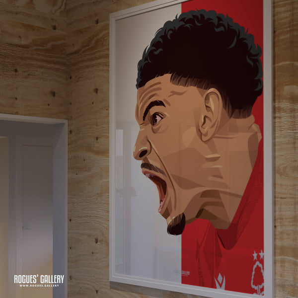 Morgan Gibbs-White: The Scream - Nottingham Forest - A0, A1, A2 or A3 Prints