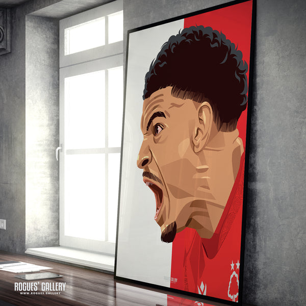Morgan Gibbs-White: The Scream - Nottingham Forest - A0, A1, A2 or A3 Prints