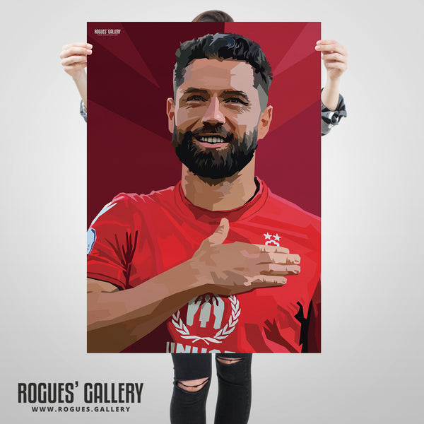 Felipe: Hand On Heart - Nottingham Forest - A0, A1, A2 or A3 Prints