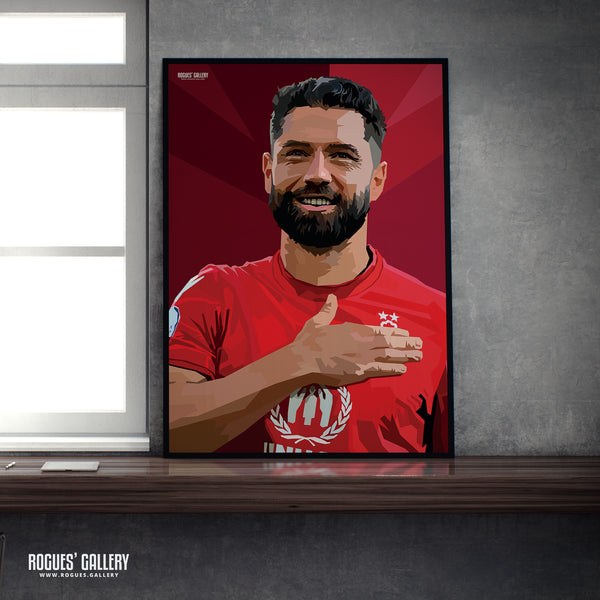 Felipe: Hand On Heart - Nottingham Forest - A0, A1, A2 or A3 Prints