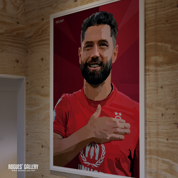 Felipe: Hand On Heart - Nottingham Forest - A0, A1, A2 or A3 Prints