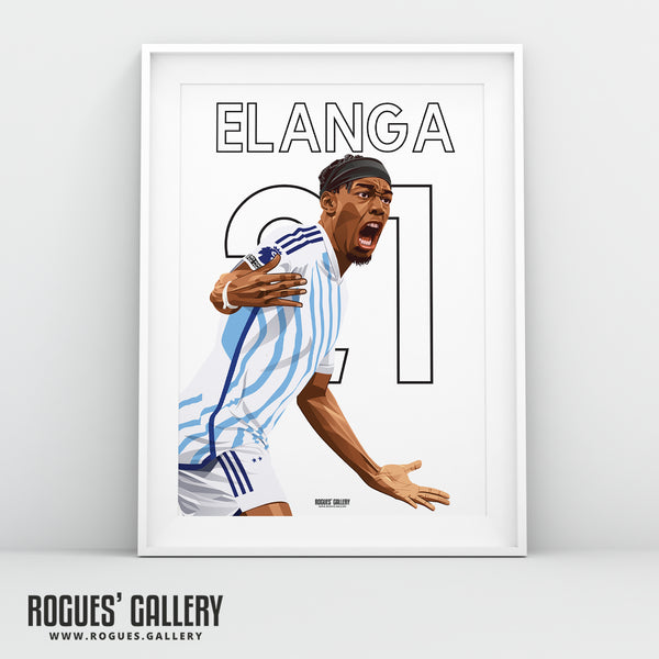 Anthony Elanga: Off The Mark - Nottingham Forest - A0, A1, A2 or A3 Name & Number Prints