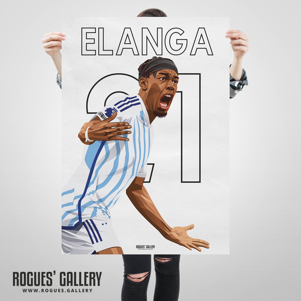 Anthony Elanga: Off The Mark - Nottingham Forest - A0, A1, A2 or A3 Name & Number Prints