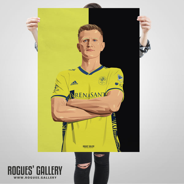 Sam Surridge - Nashville SC - A0, A1, A2 or A3 Black & Gold Prints
