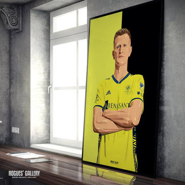 Sam Surridge - Nashville SC - A0, A1, A2 or A3 Black & Gold Prints