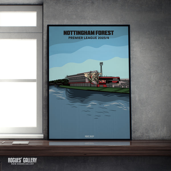 Designed To Be Signed: The City Ground & River Trent - Nottingham Forest 2023/24 - Signed A3 Prints