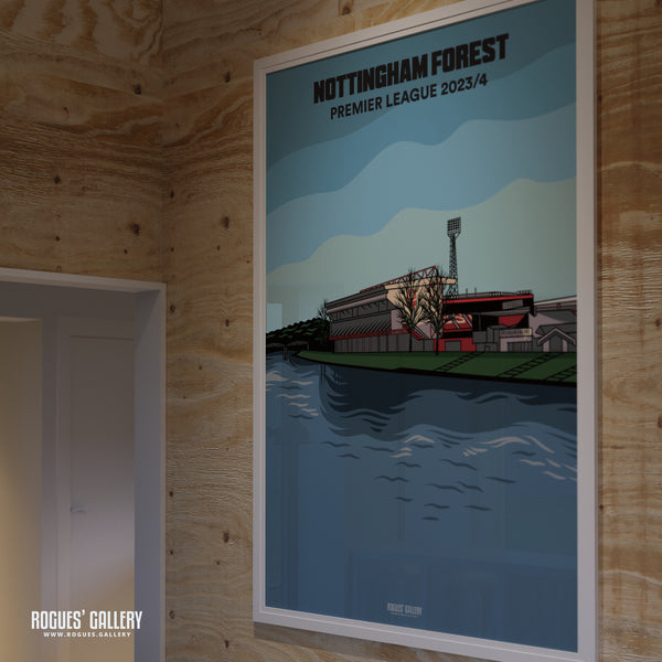 Designed To Be Signed: The City Ground & River Trent - Nottingham Forest 2023/24 - Signed A3 Prints