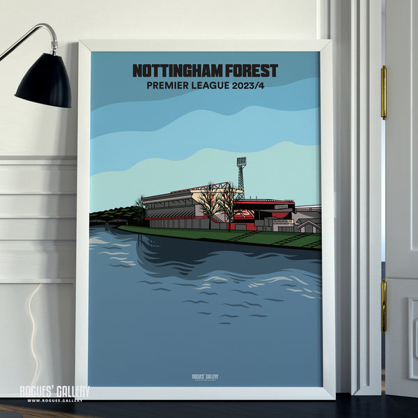 Designed To Be Signed: The City Ground & River Trent - Nottingham Forest 2023/24 - Signed A3 Prints