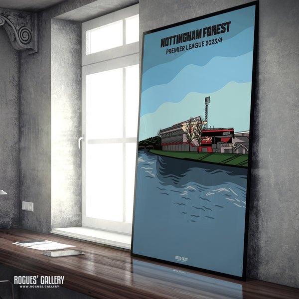 Designed To Be Signed: The City Ground & River Trent - Nottingham Forest 2023/24 - Signed A3 Prints