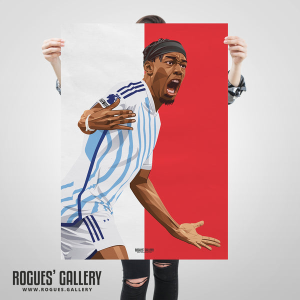 Anthony Elanga: Off The Mark - Nottingham Forest - A0, A1, A2 or A3 Red & White Prints
