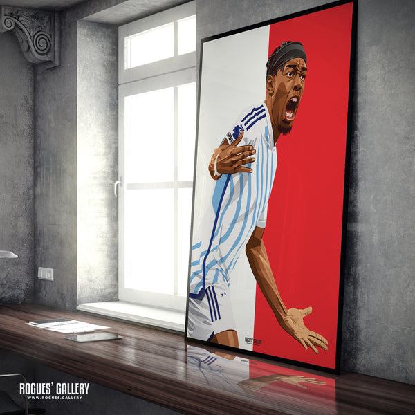 Anthony Elanga: Off The Mark - Nottingham Forest - A0, A1, A2 or A3 Red & White Prints