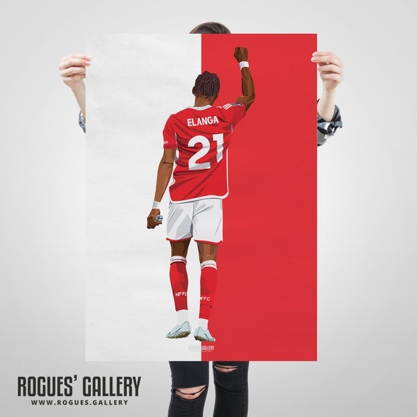 Anthony Elanga: Salute - Nottingham Forest - A0, A1, A2 or A3 Red & White Prints