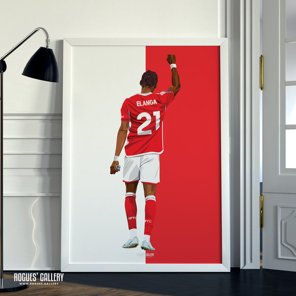 Anthony Elanga: Salute - Nottingham Forest - A0, A1, A2 or A3 Red & White Prints
