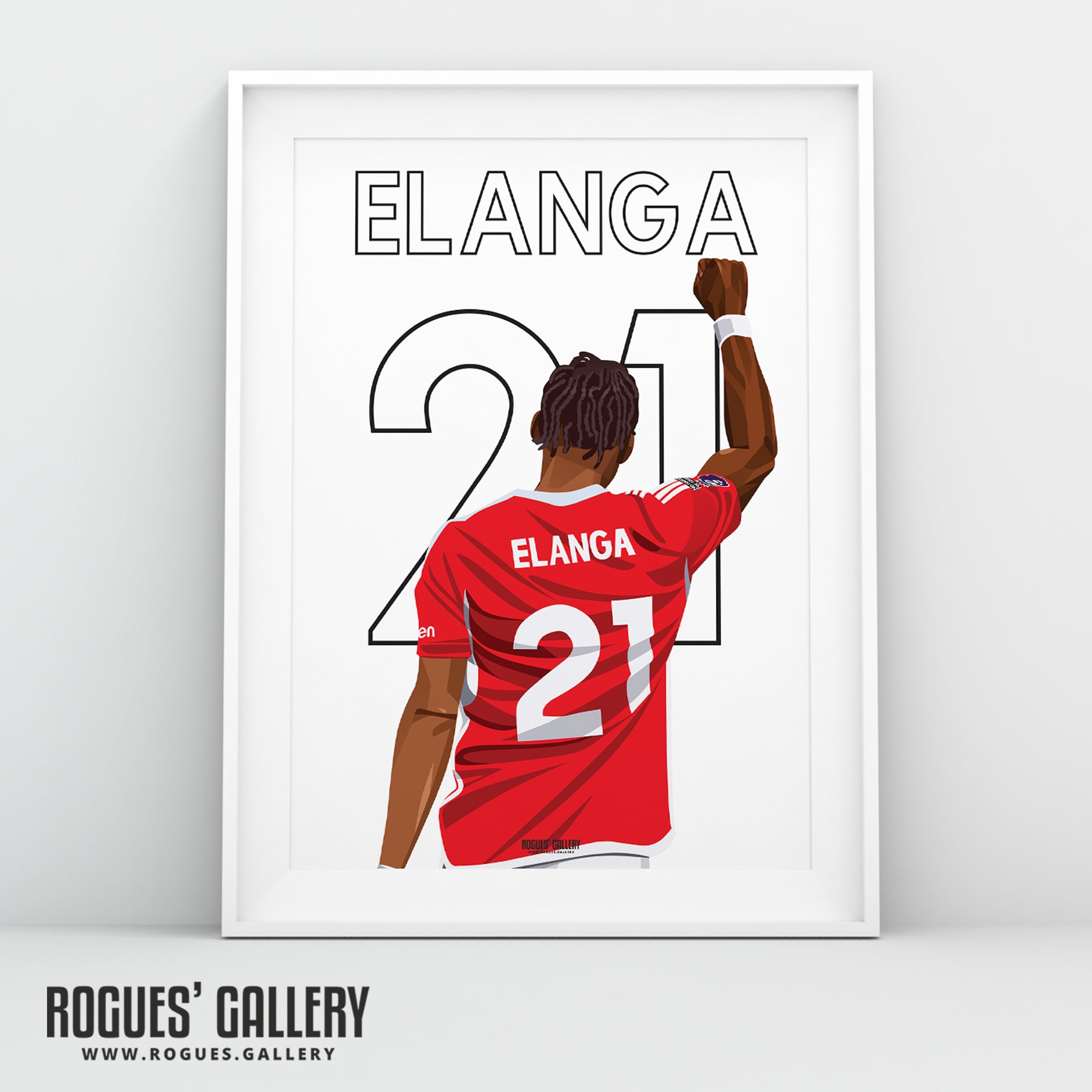 Anthony Elanga: Salute - Nottingham Forest - A0, A1, A2 or A3 Name & Number Prints