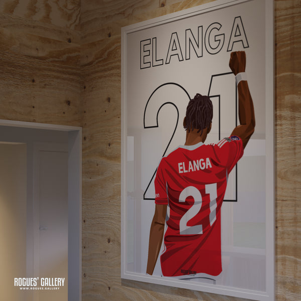 Anthony Elanga: Salute - Nottingham Forest - A0, A1, A2 or A3 Name & Number Prints