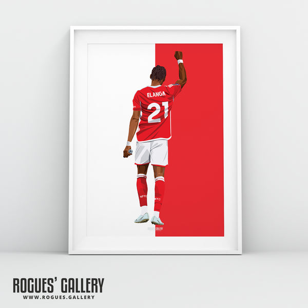 Anthony Elanga: Salute - Nottingham Forest - Signed A3 Red & White Prints