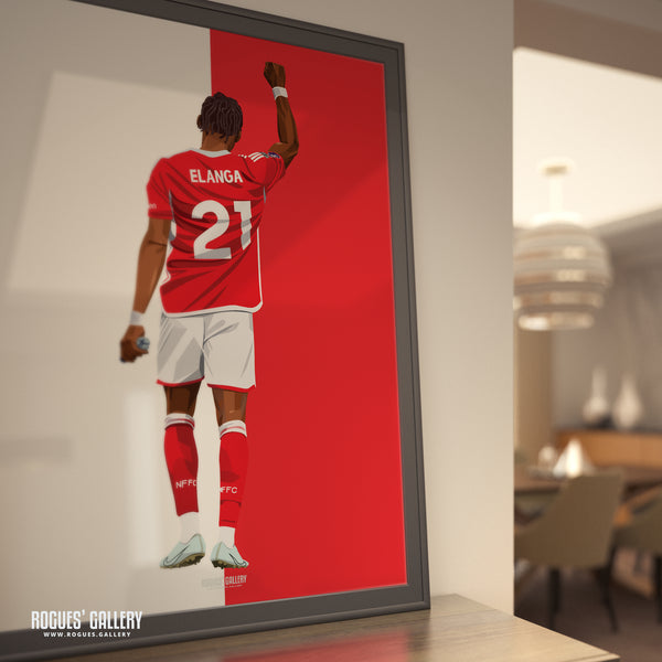 Anthony Elanga: Salute - Nottingham Forest - Signed A3 Red & White Prints