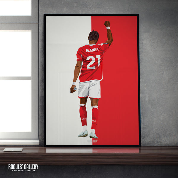 Anthony Elanga: Salute - Nottingham Forest - Signed A3 Red & White Prints
