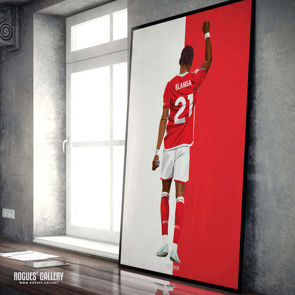Anthony Elanga: Salute - Nottingham Forest - Signed A3 Red & White Prints