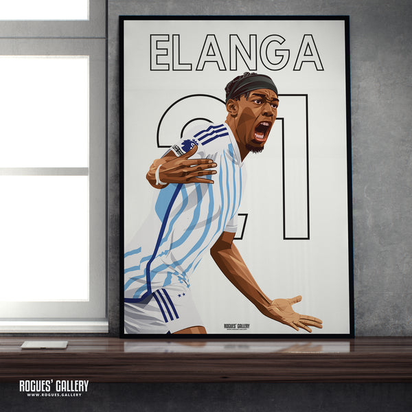 Anthony Elanga: Off The Mark - Nottingham Forest - Signed A3 Name & Number Prints