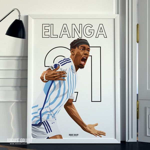 Anthony Elanga: Off The Mark - Nottingham Forest - Signed A3 Name & Number Prints