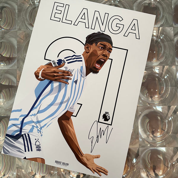 Anthony Elanga: Off The Mark - Nottingham Forest - Signed A3 Name & Number Prints