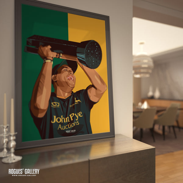 Samit Patel: A Fond Farewell - The Winner - Notts CCC & Outlaws - A3, A2, A1 or A0 Prints