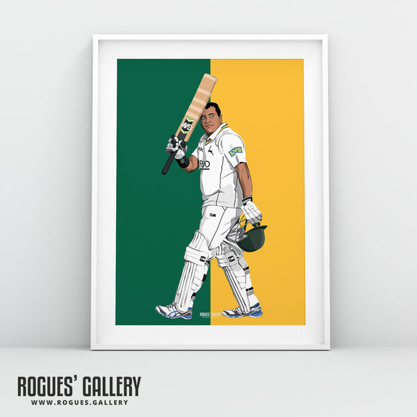 Samit Patel: A Fond Farewell - The Batsman - Notts CCC & Outlaws - A3, A2, A1 or A0 Prints