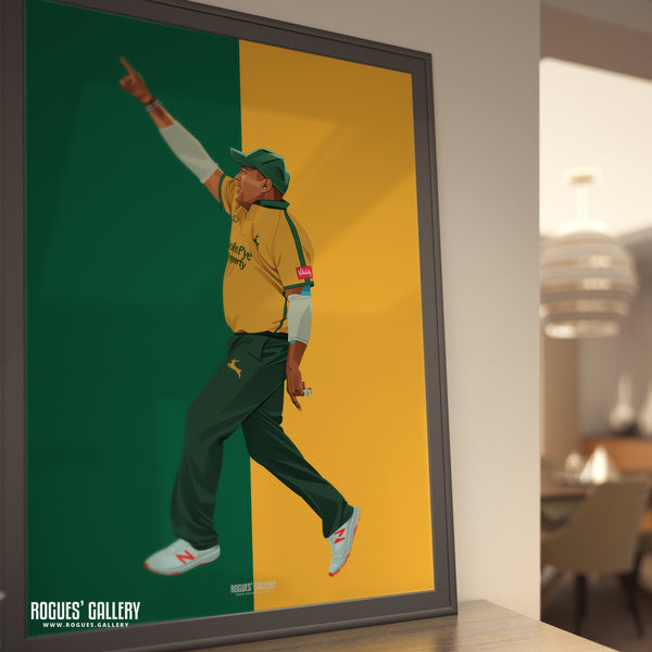 Samit Patel: A Fond Farewell - The Bowler - Notts CCC & Outlaws - A3, A2, A1 or A0 Prints