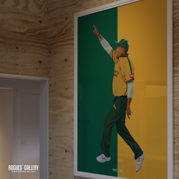 Samit Patel: A Fond Farewell - The Bowler - Notts CCC & Outlaws - A3, A2, A1 or A0 Prints