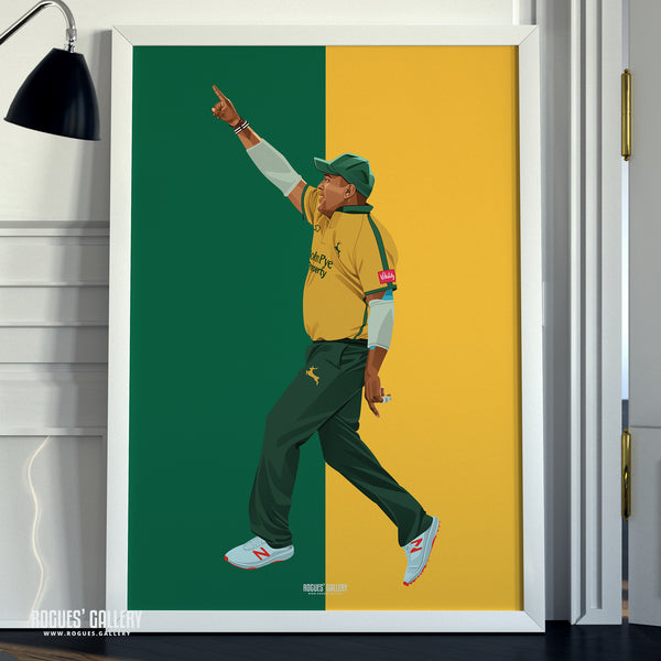 Samit Patel: A Fond Farewell - The Bowler - Notts CCC & Outlaws - A3, A2, A1 or A0 Prints