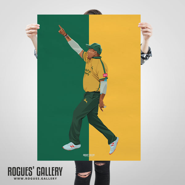 Samit Patel: A Fond Farewell - The Bowler - Notts CCC & Outlaws - A3, A2, A1 or A0 Prints