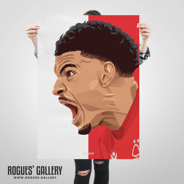 Morgan Gibbs-White: The Scream - Nottingham Forest - Signed A3 Prints