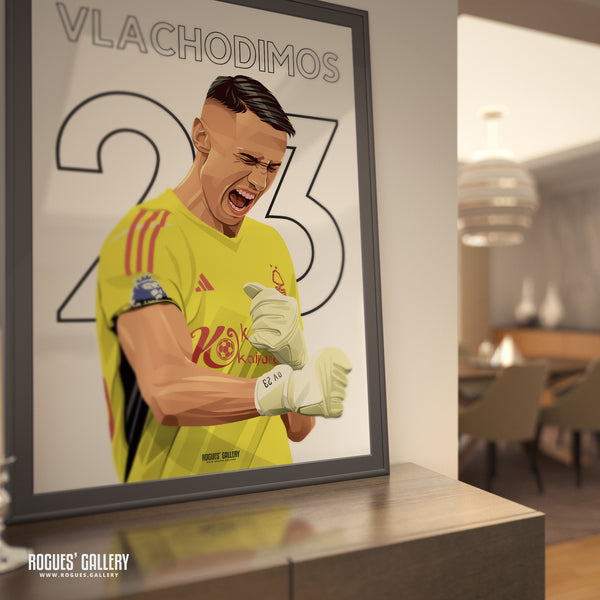 Odysseas Vlachodimos - Nottingham Forest - A0, A1, A2 or A3 Name & Number Prints